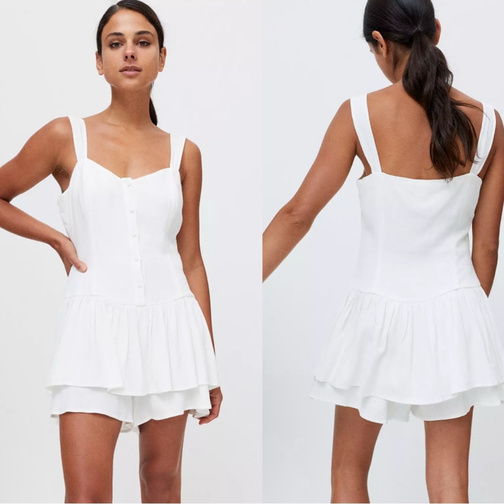 Women Sleeveless linen Blend Romper - Picture 5 of 13